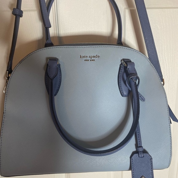 Kate Spade Reiley Large Dome Satchel Blue Leather - Picture 2 of 6